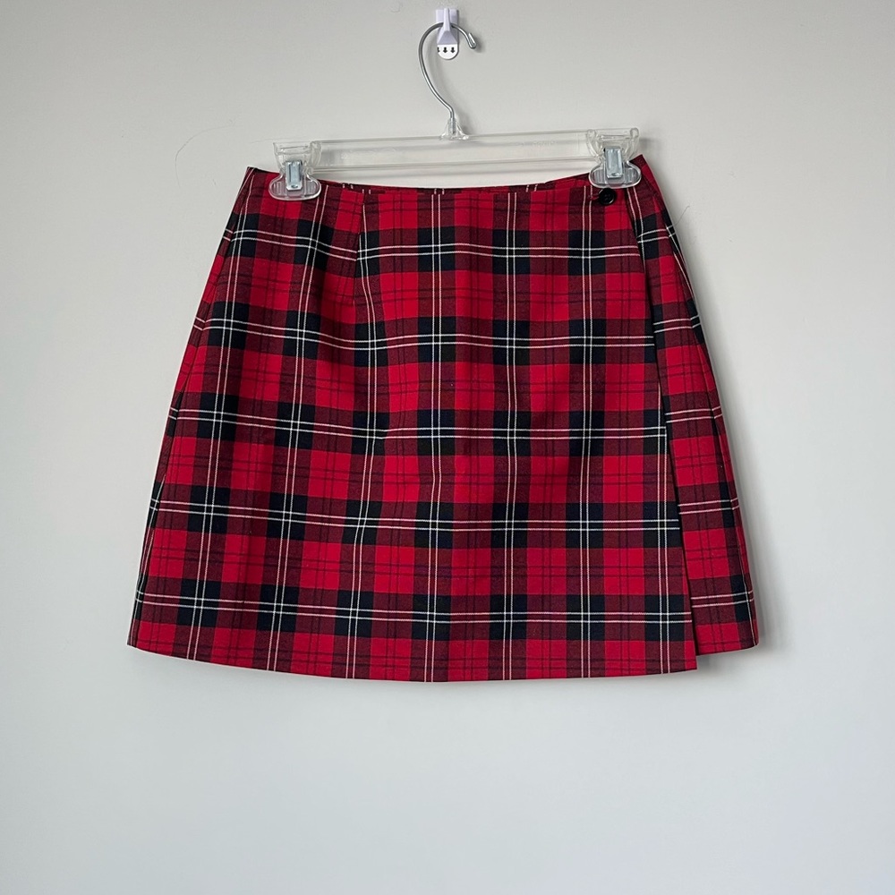 VINTAGE PLAID RED AND BLACK MINI SKIRT